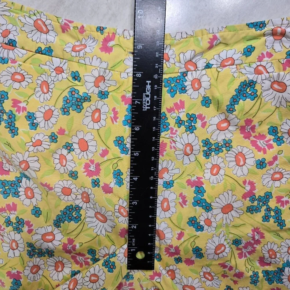 Vintage‎ Harolds Shorts Womens 0 Floral Yellow High Waist Retro Daisy 70s